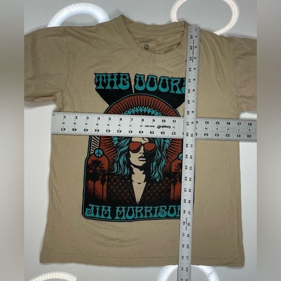 The Door Jim Morrison Graphic T-shirt Women Small Beige Short Sleeve Music - Picture 6 of 6